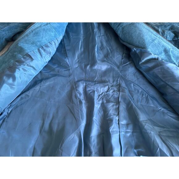 MSRP $199.50 NWOT Chico’s Suede Leather Shacket Aqua Blue Size S | QUICK SHIP - Picture 6 of 9